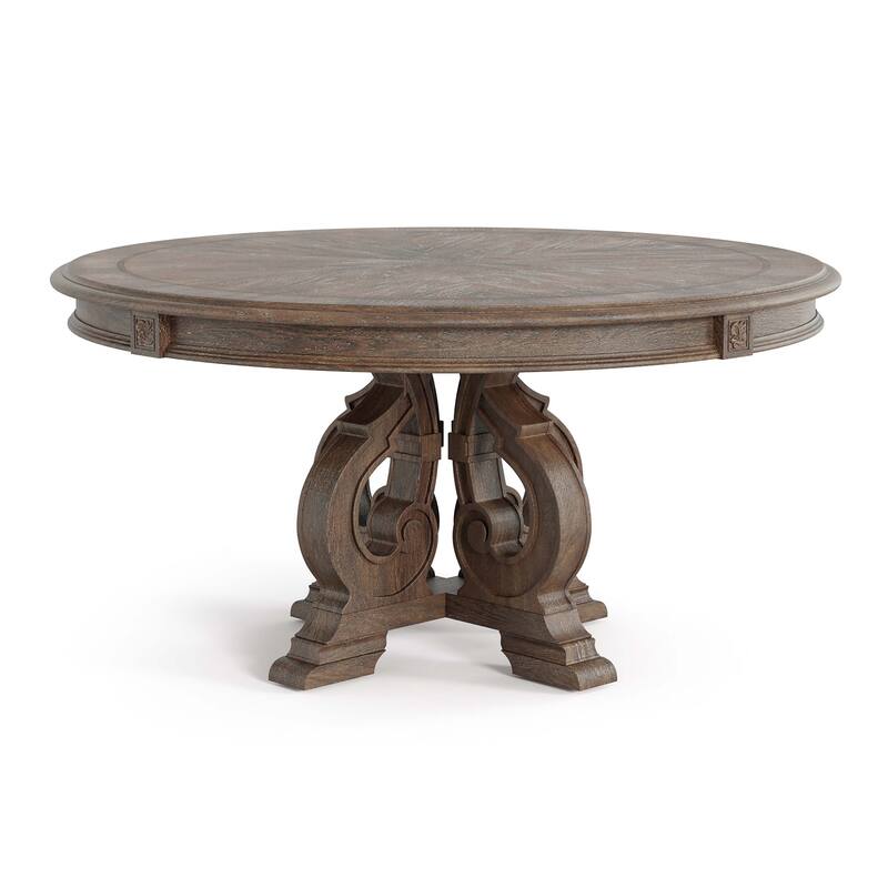 The Gray Barn Cornerways Rustic Brown 60-inch Wood Round Dining Table