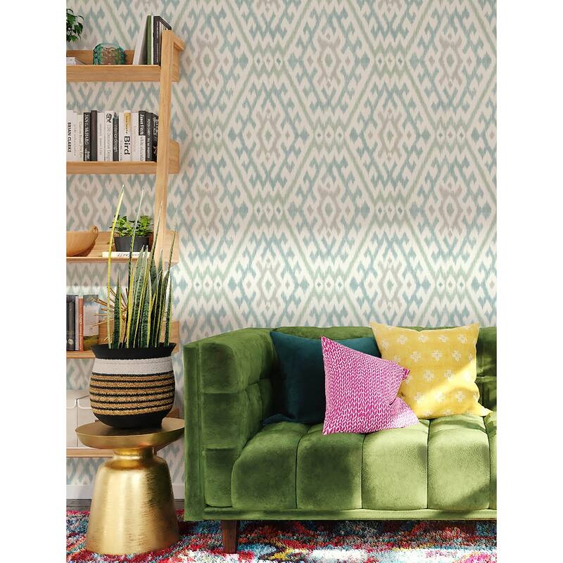 A-Street Prints Solola Aqua Ikat Wallpaper