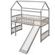 preview thumbnail 19 of 19, Twin Size Loft Bed in Creativity House Style with Slide and Underbed Storage, Full-Length Guardrail