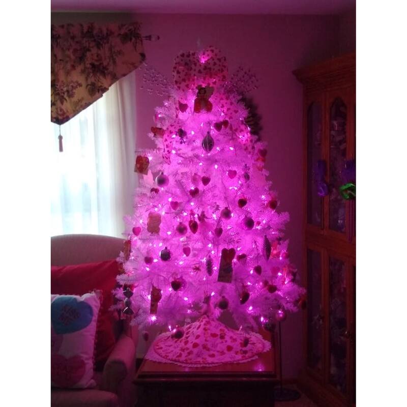 50ct Pink LED Mini Christmas Lights - 16.25 ft Green Wire