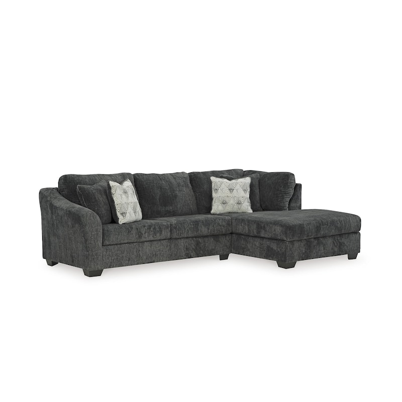 Signature Design by Ashley Biddeford Ebony 2-Piece Sectional with Chaise - 120"W x 75"D x 40"H