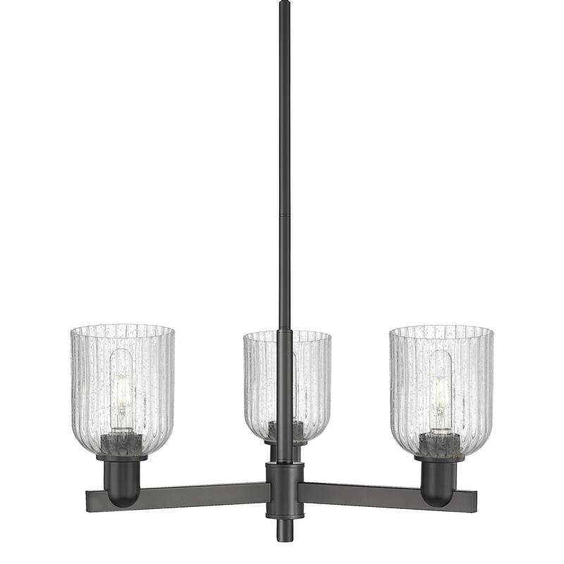 Innovations Lighting 716-3CR-9-18 Bridal Veil Chandelier Bridal Veil 3 - Matte Black / Seedy