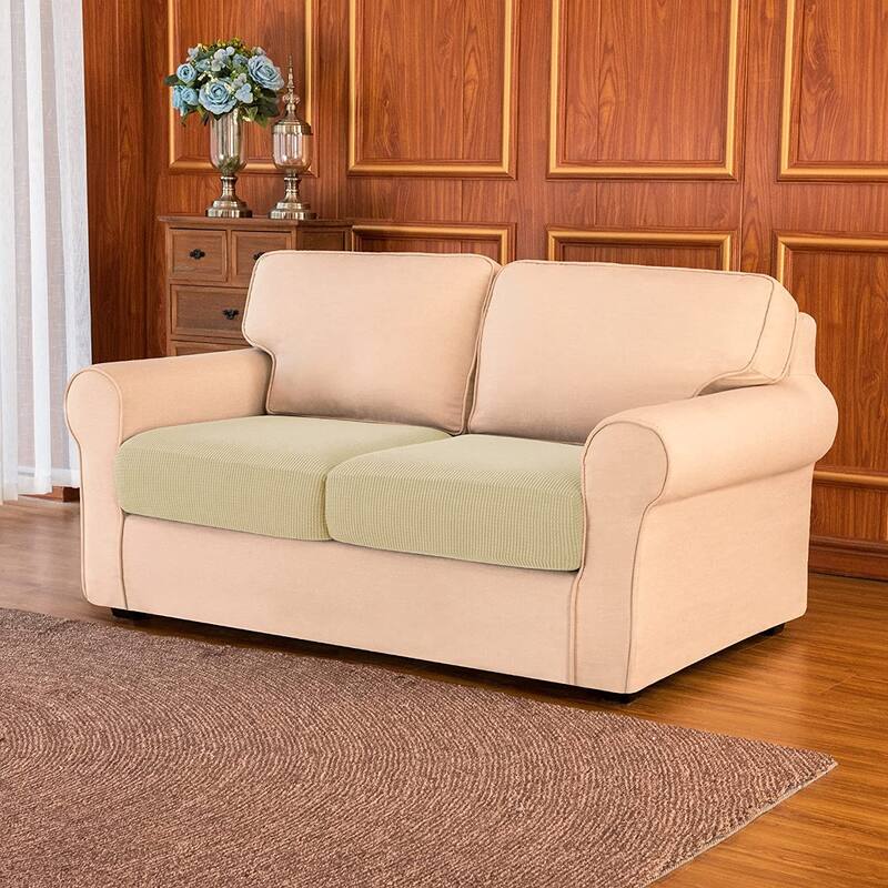 Subrtex Stretch Separate Sofa Cushion Slipcovers (1/2/3 PCS) - 2 PCS - Khaki