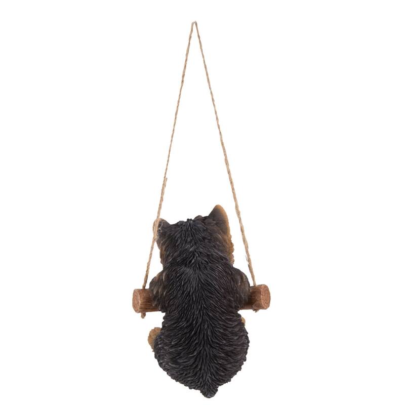 5.5" Yorkshire Terrier Puppy Hanging Outdoor Garden Statue