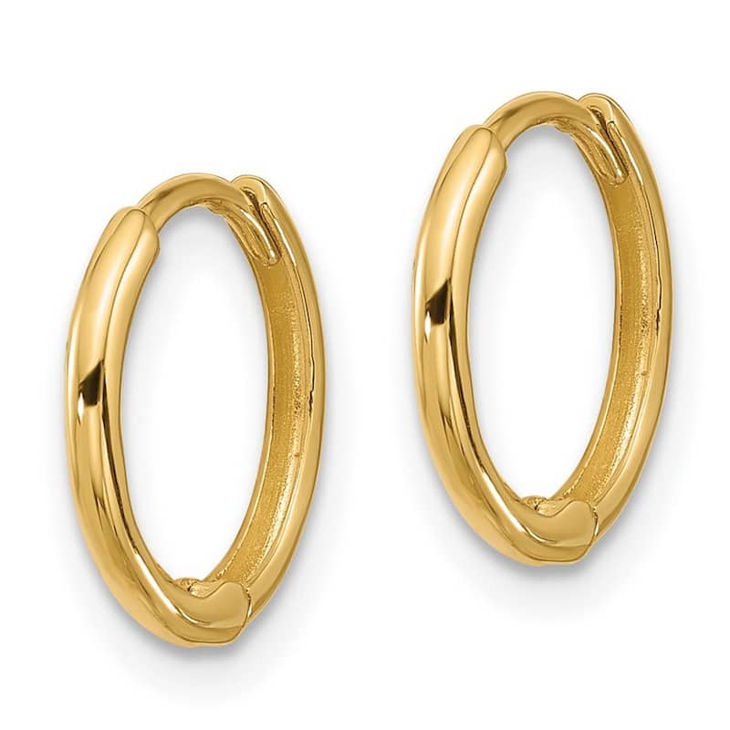 Curata 14k Yellow Gold Polished Hinged Hoop Earrings - 12.5x12.7mm