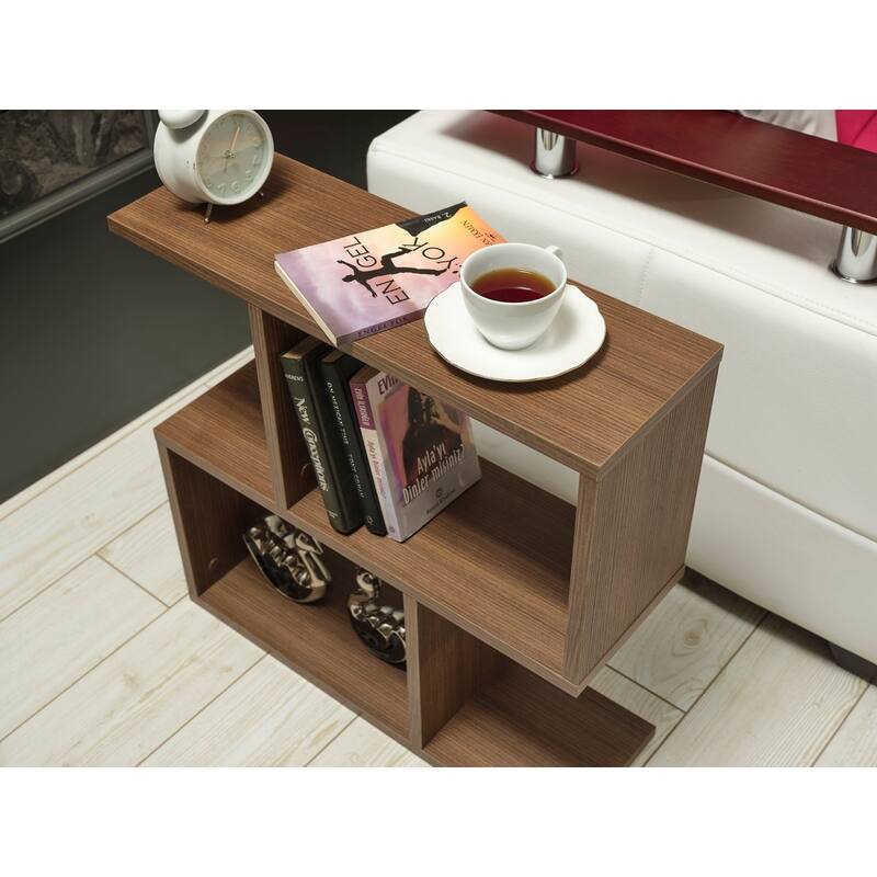Alfa Rectangle 4 Shelves End Table, 23 inch End Table for Living Rooms