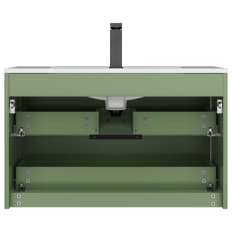 Wall Mount Vanity with Ceramic Sink SMC Sink Soft-Close