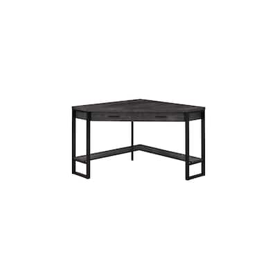 Modern Corner Computer Desk with Storage Drawer & Shelf - Black Wood-Look Home Office Desk