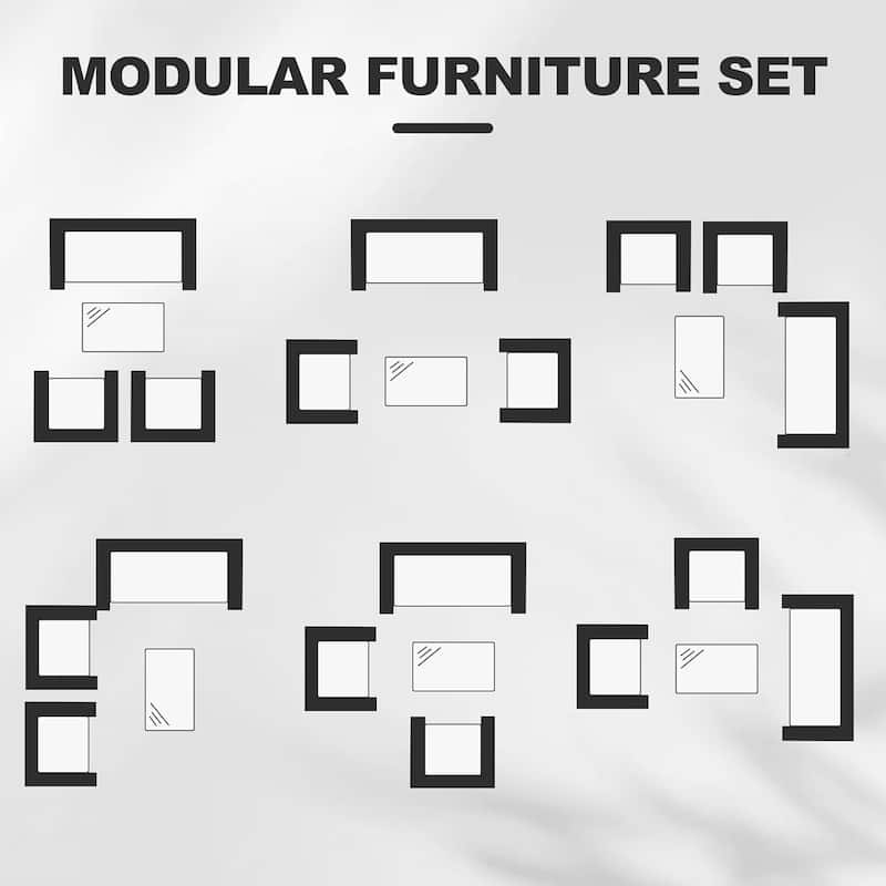 4 Pieces Rattan Wicker Chairs with Glass Coffee Table
