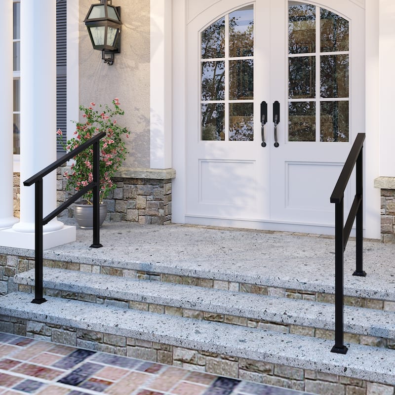 Wrought Iron Stair Handrail WeatherResistant Railing Home Garden Porch