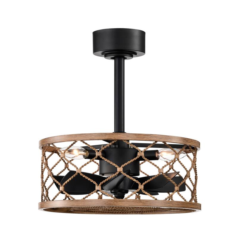 16 Inch Modern Wood Grain Fandelier