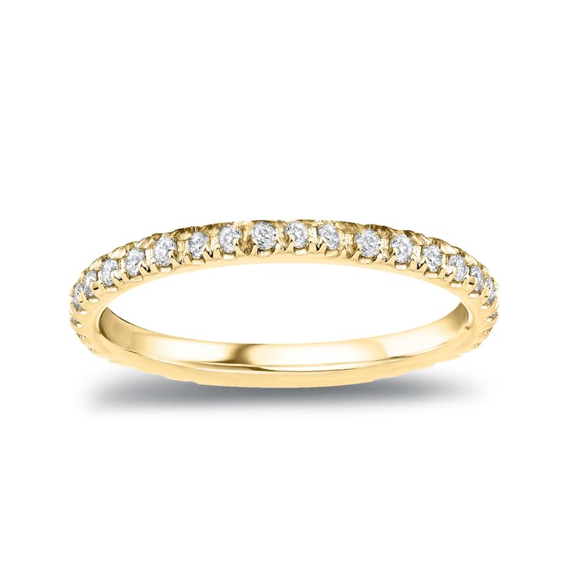 Auriya 14k Gold Round Diamond Wedding Band 1/4ctw - Yellow - 9