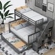 preview thumbnail 37 of 46, Twin-over-Full Bunk Bed with Twin size Trundle, Storage and Guard Rail for Bedroom, Dorm, for Adults