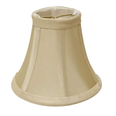 6" Bright Yellow Slanted Set of 6 Chandelier Dupioni Lampshades - 6"x6"x6"