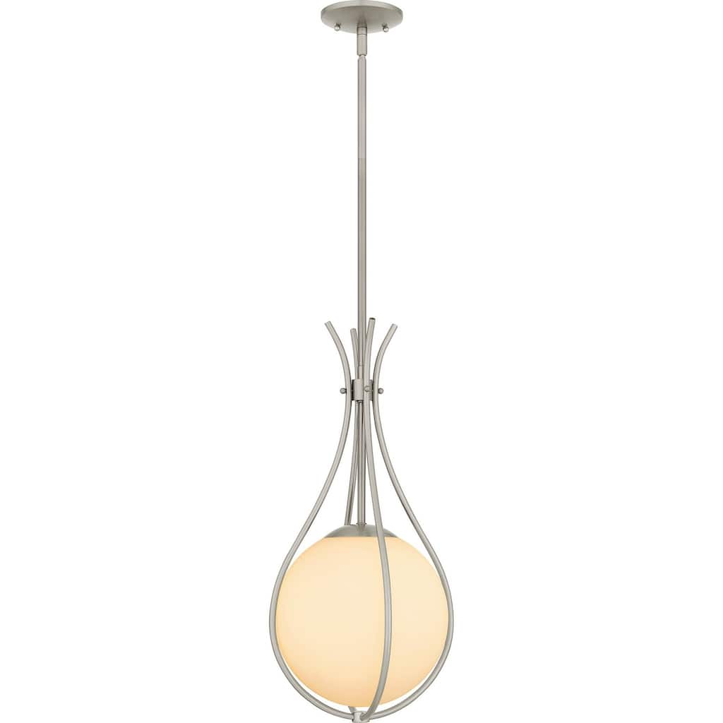 Brushed Nickel One Light Mini Pendant from the Quoizel Pendant Collection