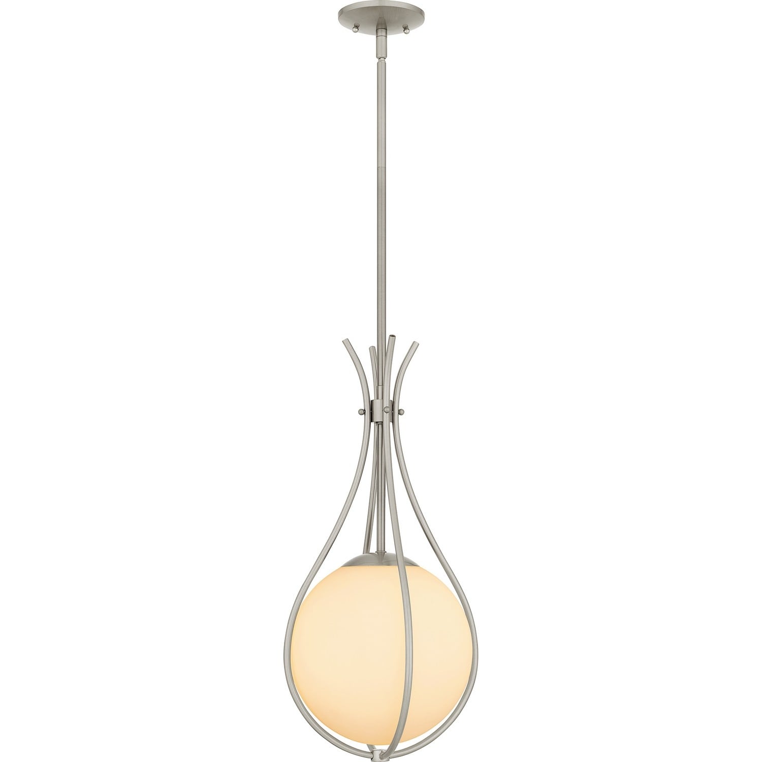 Brushed Nickel One Light Mini Pendant from the Quoizel Pendant Collection