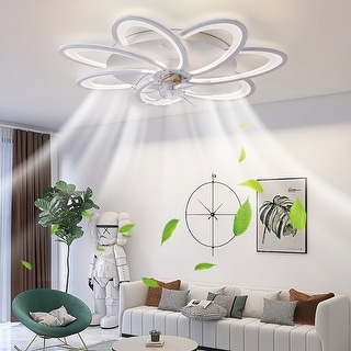 Glendale 31in. Modern Global Design Flush Mount Ceiling Fan with Lights ...