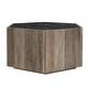 preview thumbnail 8 of 28, Christopher Knight Home Hexagonal Rustic Retro Wood Coffee Table with Marble Tops and Drawers