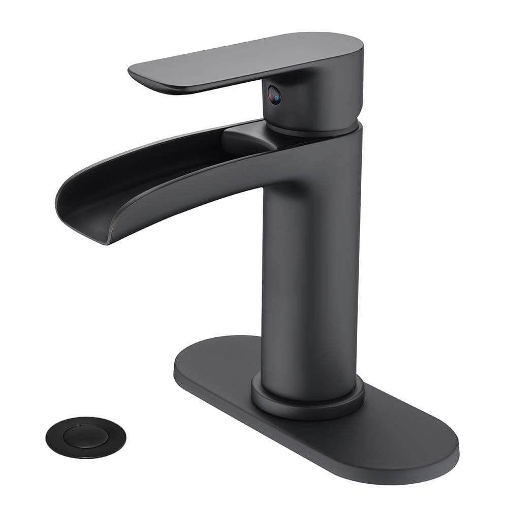 BATHLET Waterfall Bathroom faucet Vanity Sink Faucet Pop Up Drain Stopper