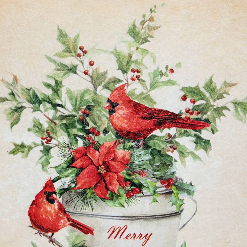 Cardinals Merry Christmas Wall Art - 11.75" x 11.75"