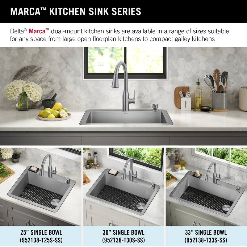 Delta 952138-T25S Marca 25" Undermount Single Basin Stainless Steel