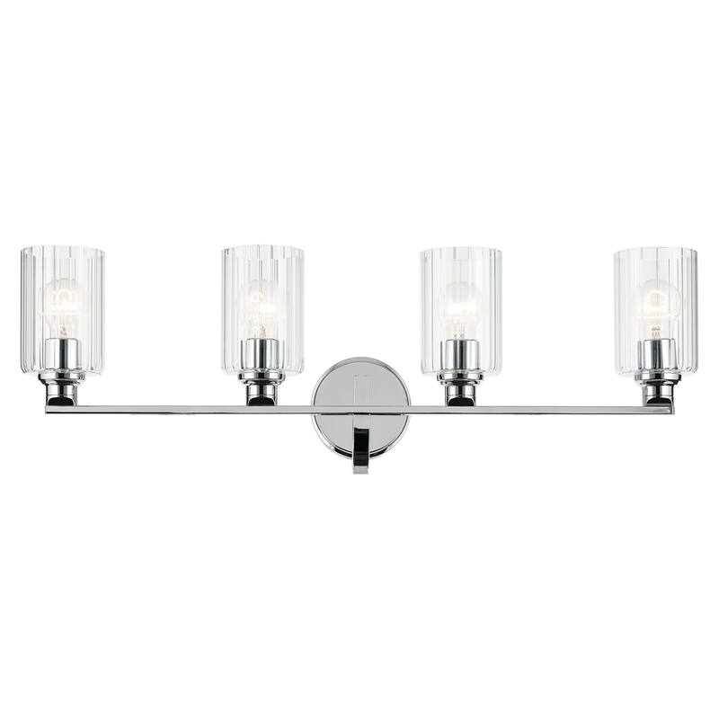 Kichler Lighting Gioe 32.25" 4-Light Vanity Light with Clear Fluted Glass in Chrome