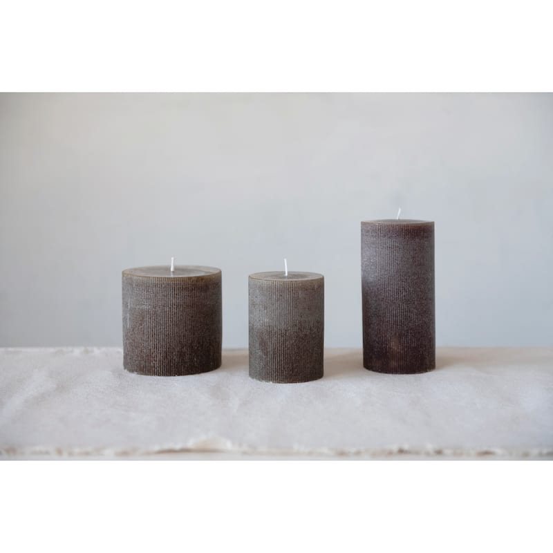 Unscented Pleated Pillar Candle