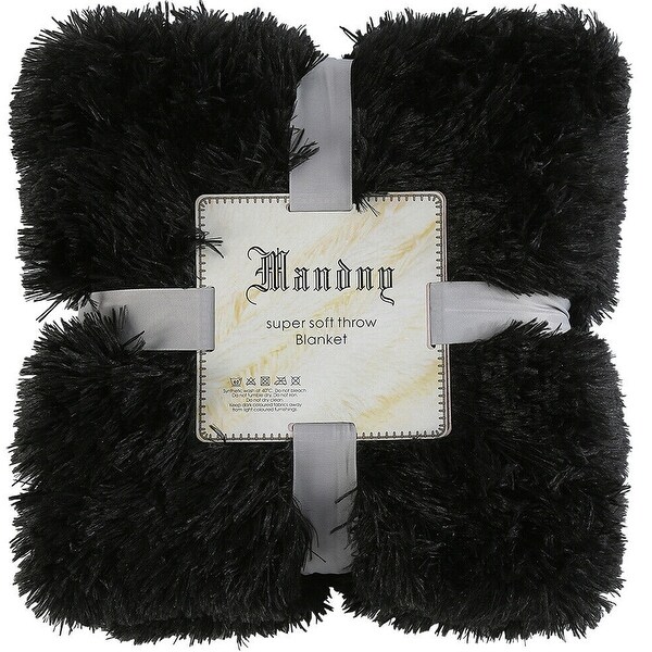 Black fluffy throw best sale blanket
