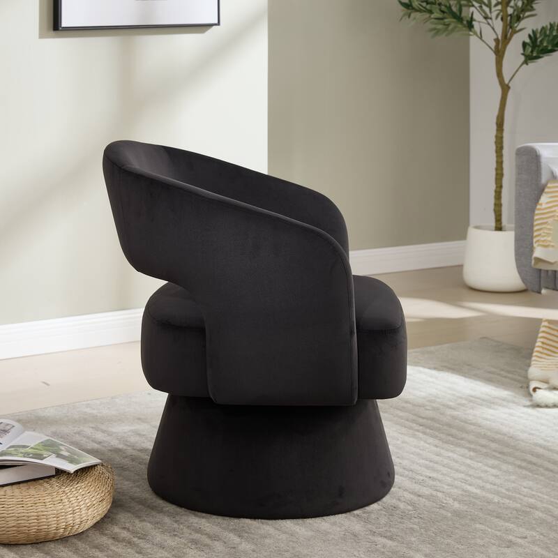 Velvet Accent Armchair 360 Degree Swivel Club Chair for Living Room