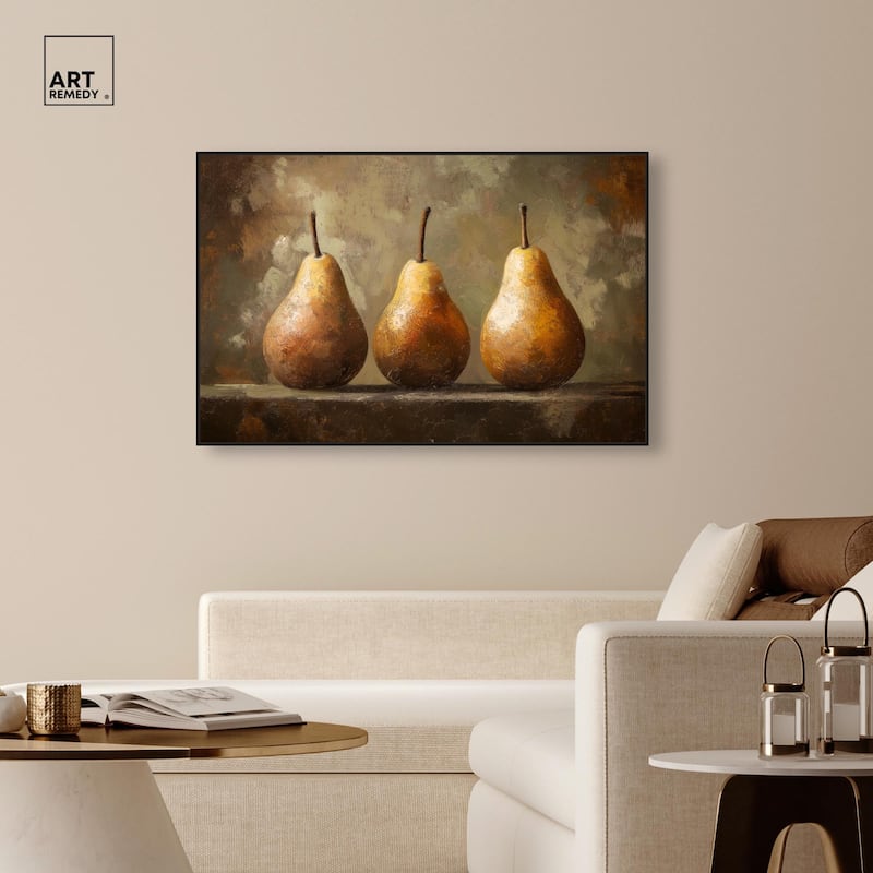 Pear Trio Canvas by Art Remedy