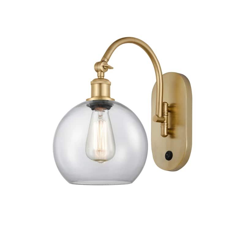 Innovations Lighting 518-1W-14-8 Athens Sconce Athens 14" Tall Wall - Satin Gold / Clear