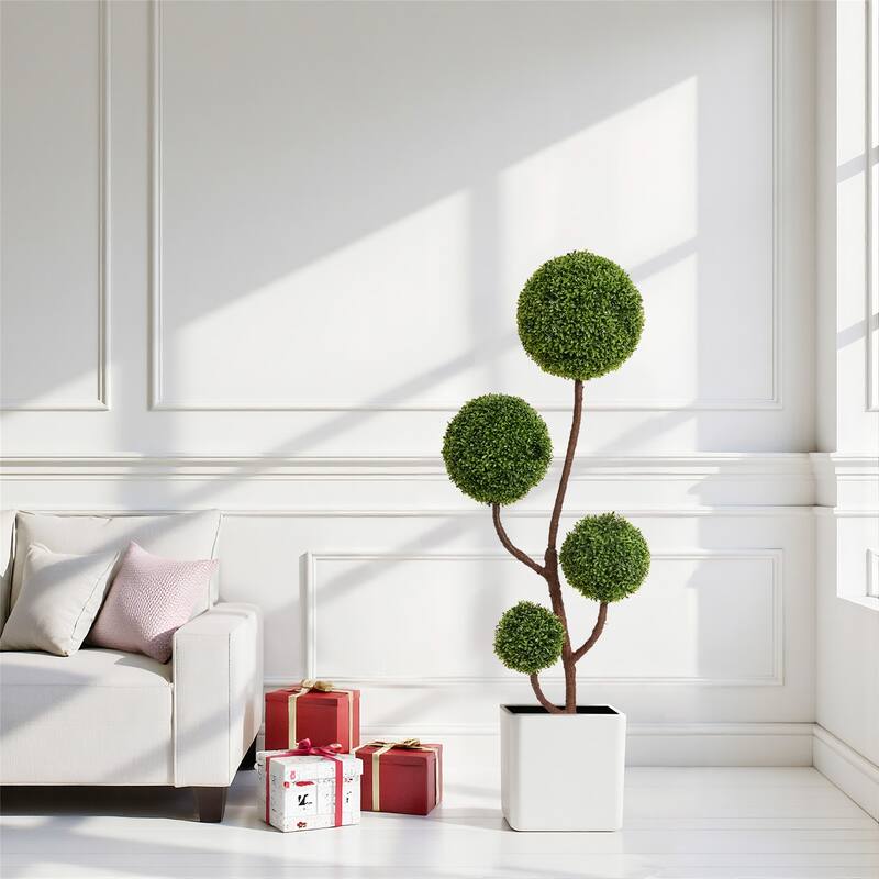 5FT Artificial Boxwood Topiary Tree