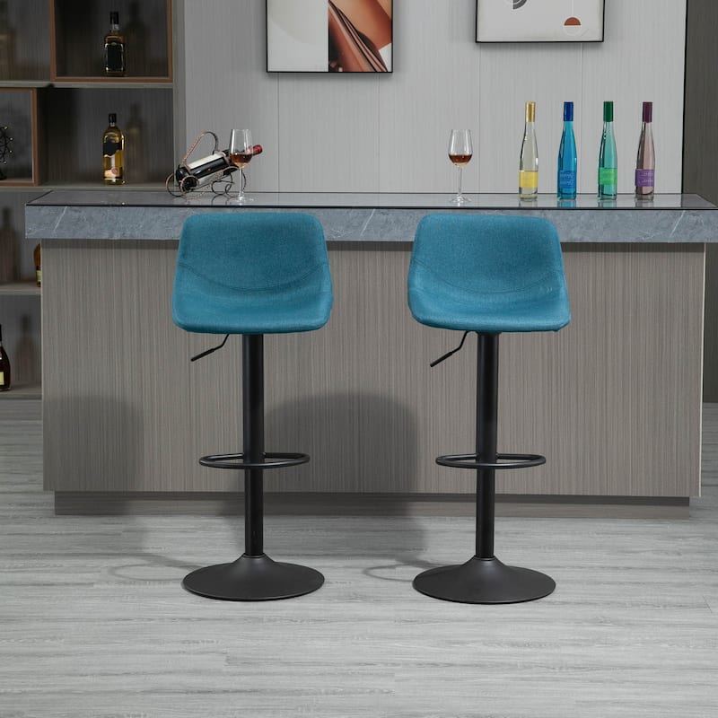 Adjustable Bar Stools Set of 2, Swivel Counter Height Bar Stools with Back, Kitchen Island Stool with Footrest