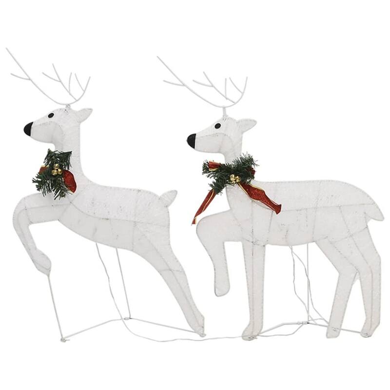Garden 4pc Outdoor Christmas Decoration, 80 Cool White LEDs - Cool White