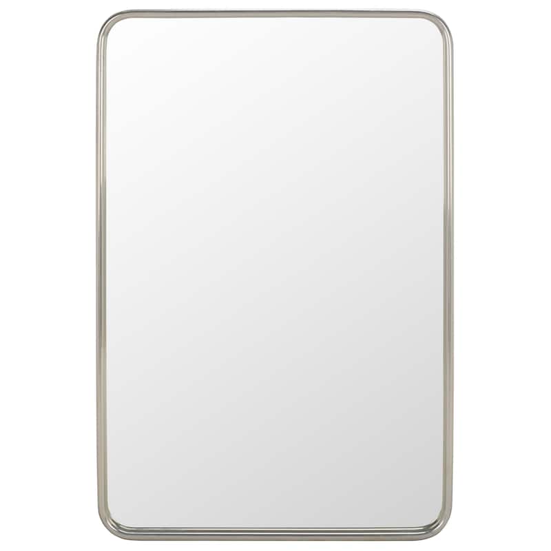 SAFAVIEH Home Base Vertical Rectangular 24"W x 1.5"D x 36"H Chrome Metal Mirror - 24"W x 1.5"D x 36"H