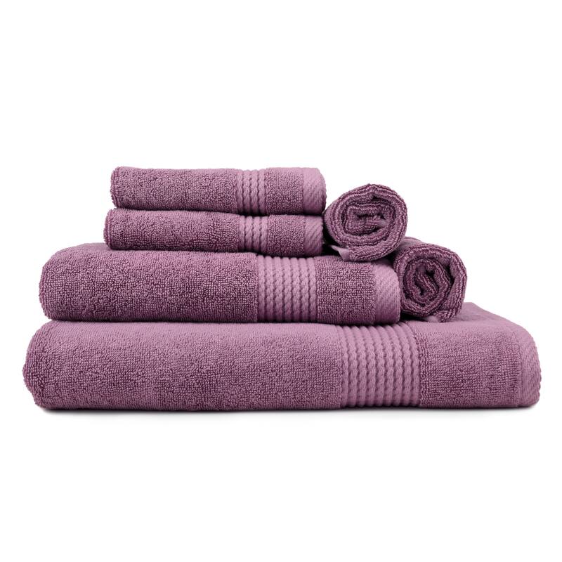 East'N Blue Lara Turkish Cotton Bath Towel Set (Set of 6) - (1 Bath Towel, 1 Hand Towel, 4 Washcloth)