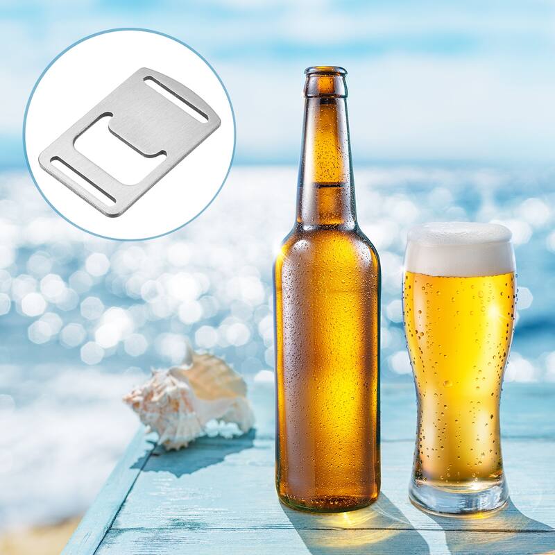 4pcs Stainless Steel Beer Bottle Cap Credit Card Bottle Opener 2" Long Silver