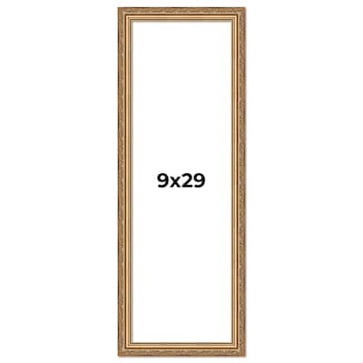 9x29 Frame Red Solid Wood Picture Frame Width 1.75 Inches | Interior Frame Depth 1 13/16 Inches