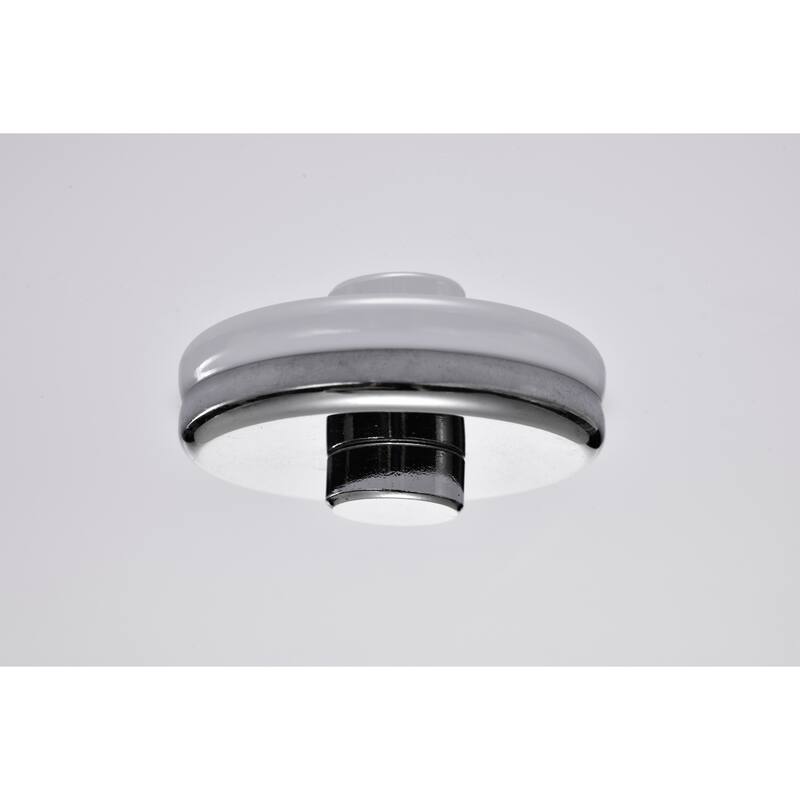 Taro 3-light Black and Chrome Finish Chandelier Ceiling Light with White Shade - Black-Chrome