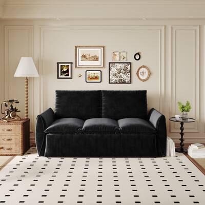 3-Seat Convertible Sleeper Sofa Bed with 2-in-1 Pillow & Blanket Set