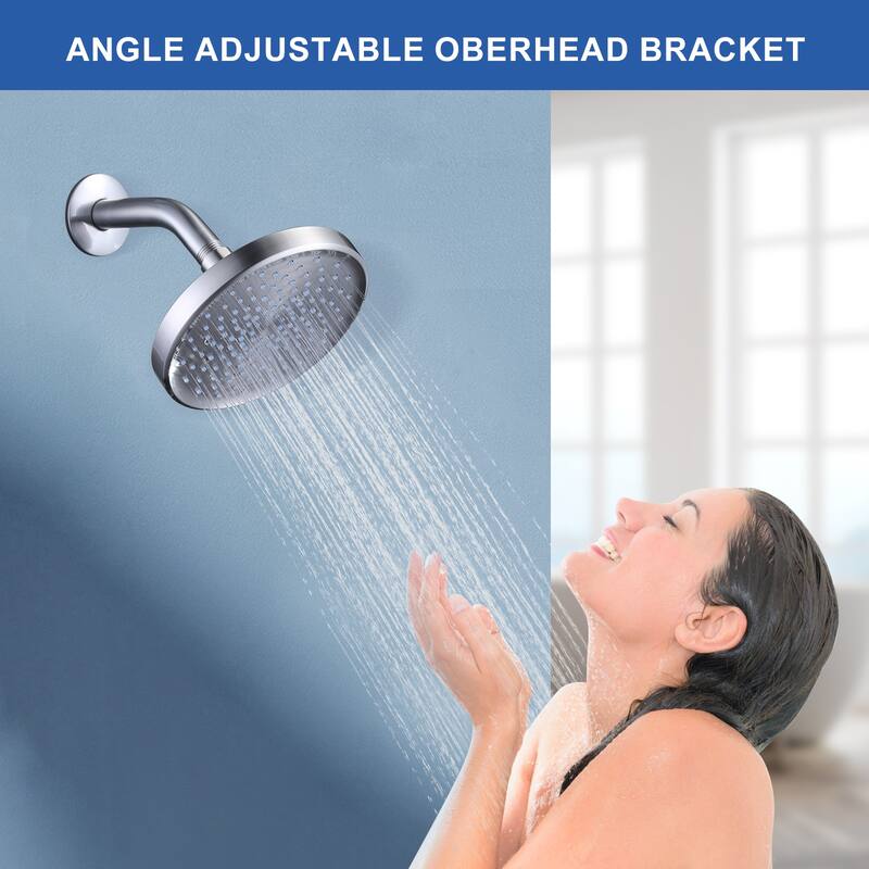 WOWOW 1-Spray 6 in. Wall Mount Fixed Shower Head
