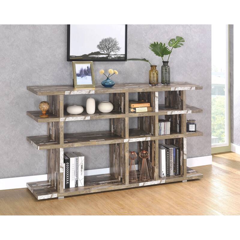 Modern Open Design Industrial Rustic Display Bookcase