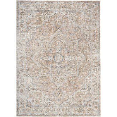Nourison Abby Machine Washable Indoor only Persian Floral Area Rug.