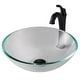 preview thumbnail 20 of 35, Kraus Glass Vessel Sink, Bathroom Faucet, Pop Up Drain, Mounting Ring Matte Black