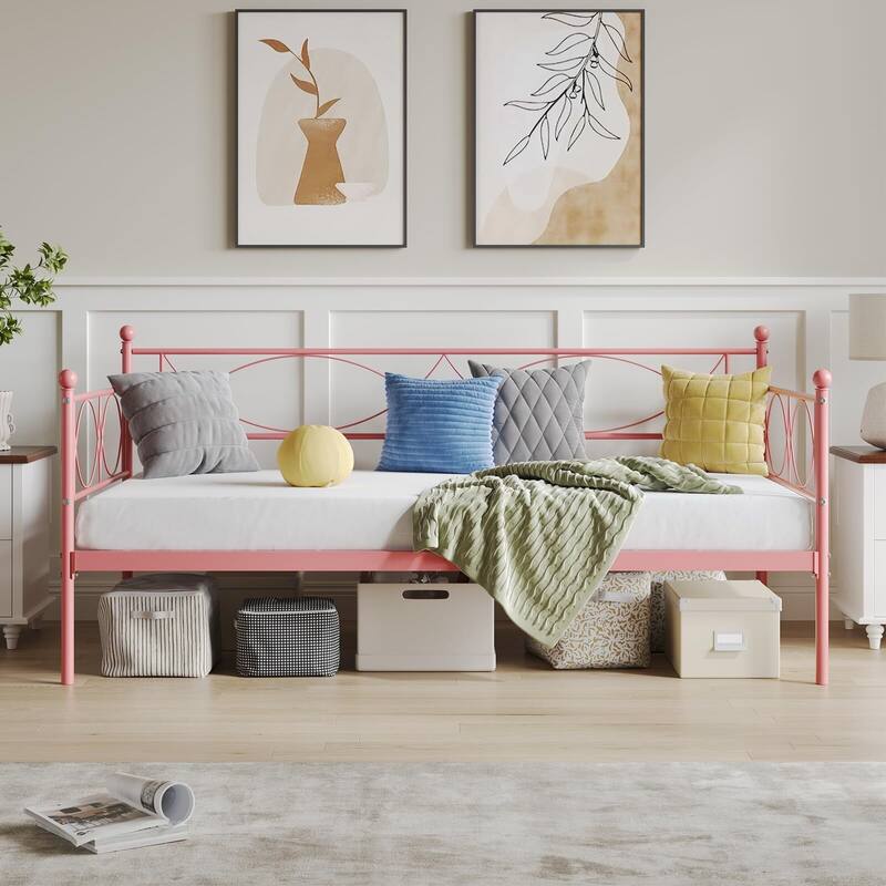 Twin daybed with Trundle, with Steel Slat Support