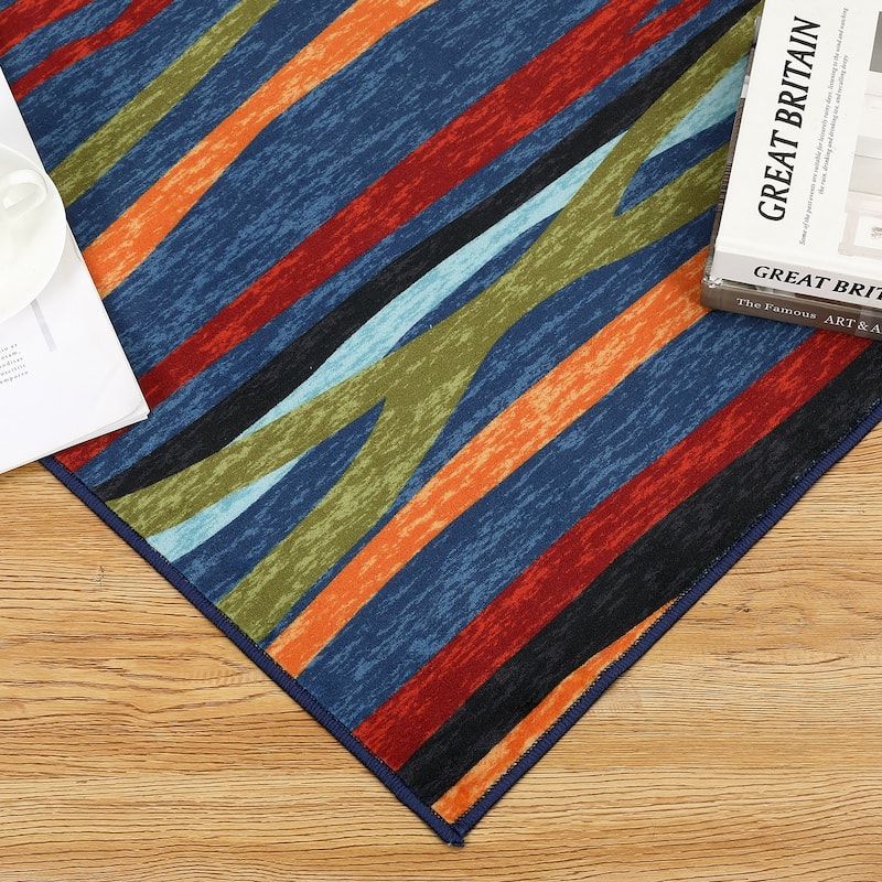 Garvee Modern Abstract Area Rug Colorful Throw Carpet