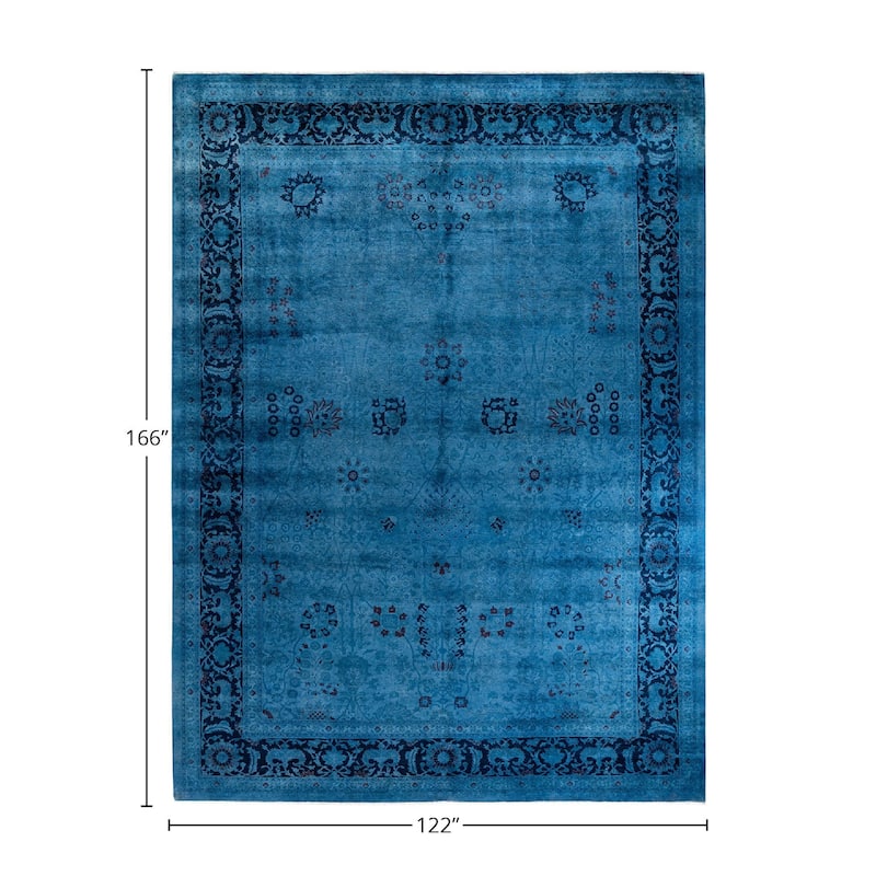 Vibrance, One-of-a-Kind Hand-Knotted Area Rug - Blue, 10' 2" x 13' 10" - 10' 2" x 13' 10"