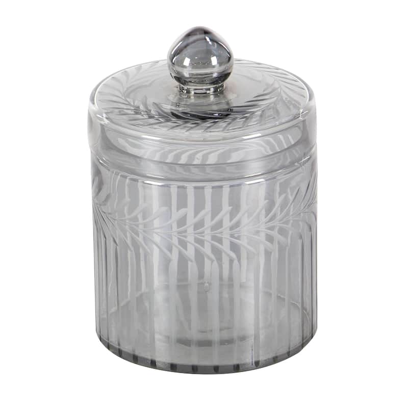 Glass Handmade Living Room Decorative Jars - Set of 2 Gray - Roche River Decor