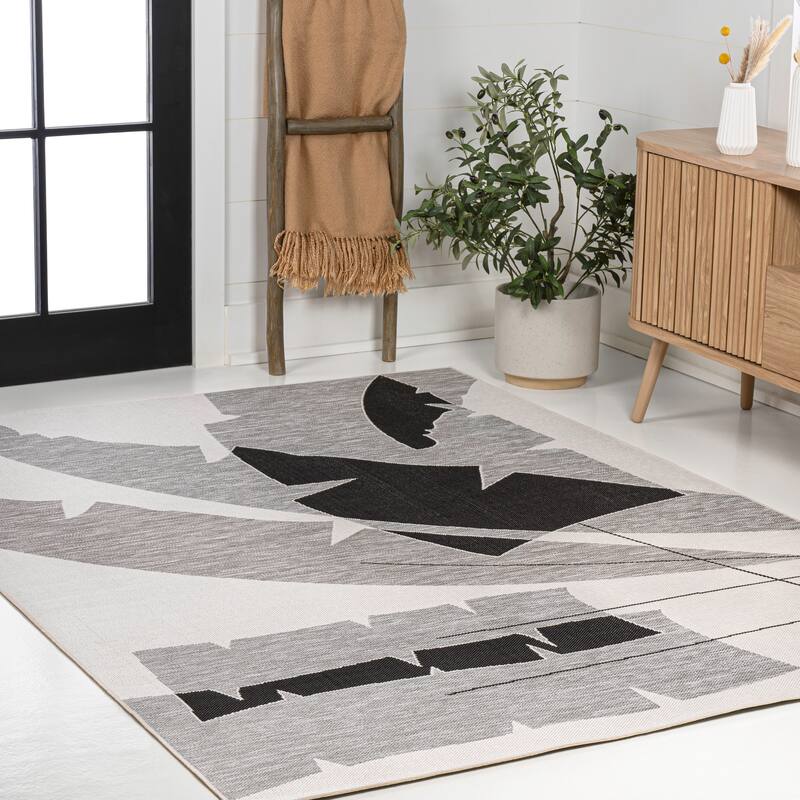 JONATHAN Y Shelby Coastal Vintage Abstract Palm Leaf Indoor/Outdoor Area Rug