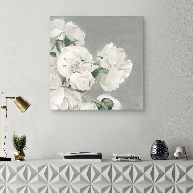 Peonies on Gray II by Marilyn Hageman Canvas Art Print